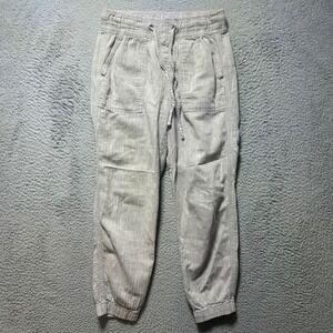 GAP Women's Gray Herringbone Jogger Pants XS Drawstring Elastic Waist Casual